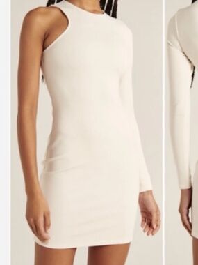 Abercrombie & Fitch bodycon asymmetrical one shoulder burgundy dress size small